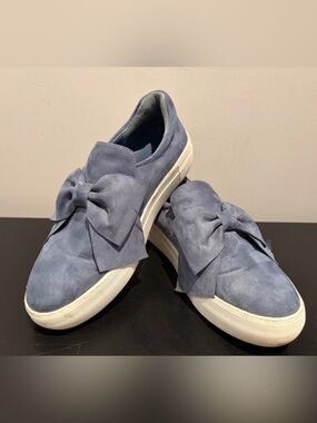 Blue Bow Slip-On platform Sneakers for Women